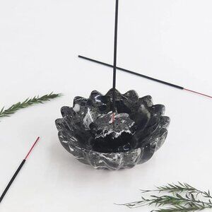 Artreestry Handmade Marble Incense Holder Star Black